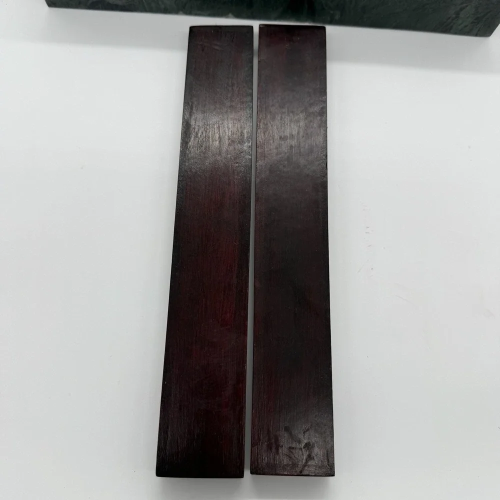 Vintage Chinese Wood Chopsticks Set w/ Carved Dragon Case 8 Pair Red Lacquer